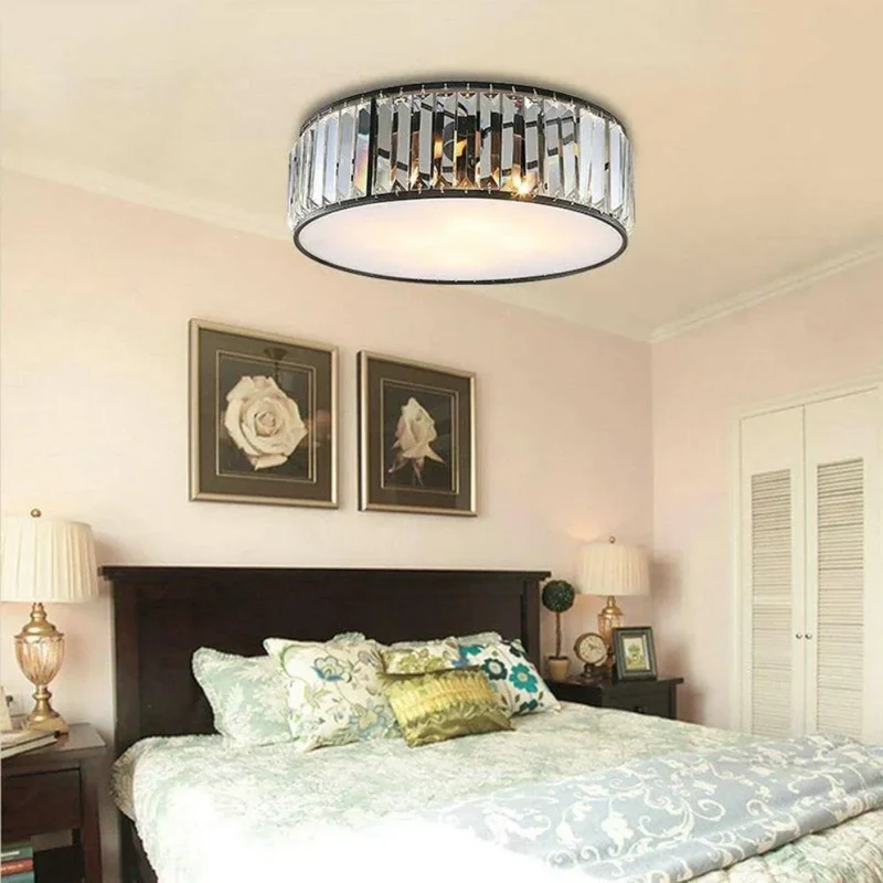 Plafonnier Rond ou Carré en Cristal de Verre Luxury