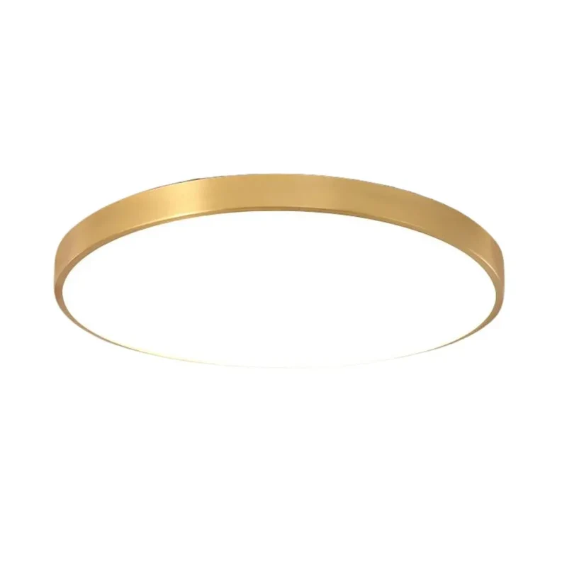 Plafonnier Plat et Rond Doré à Led