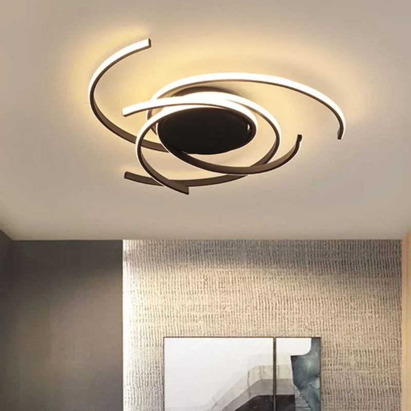 Plafonnier Led Moderne en Arc de Cercles