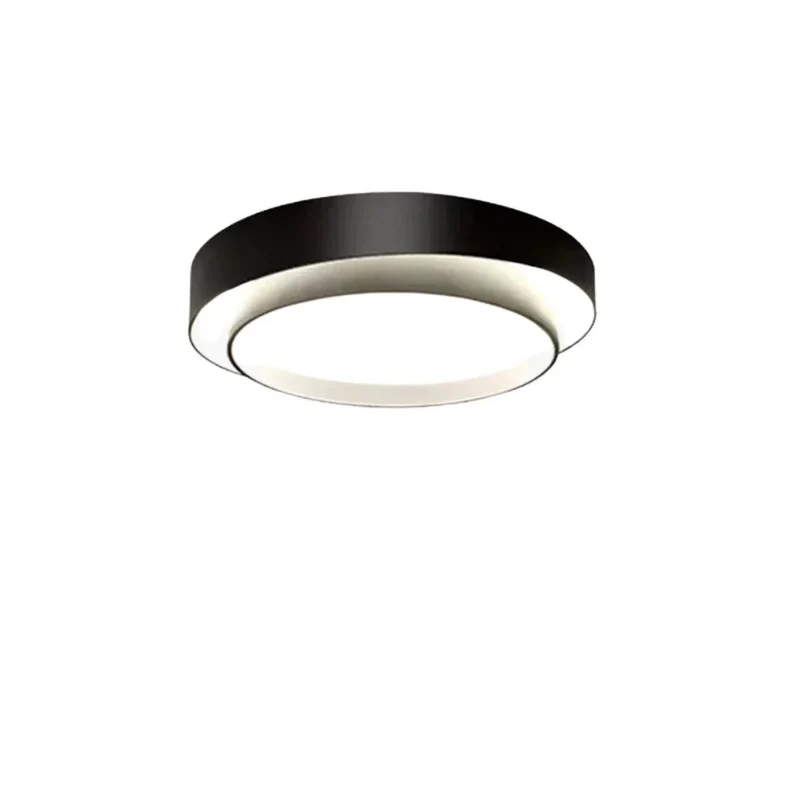 Plafonnier Métal Double Boucle – Noir ou Blanc, 40 ou 50cm