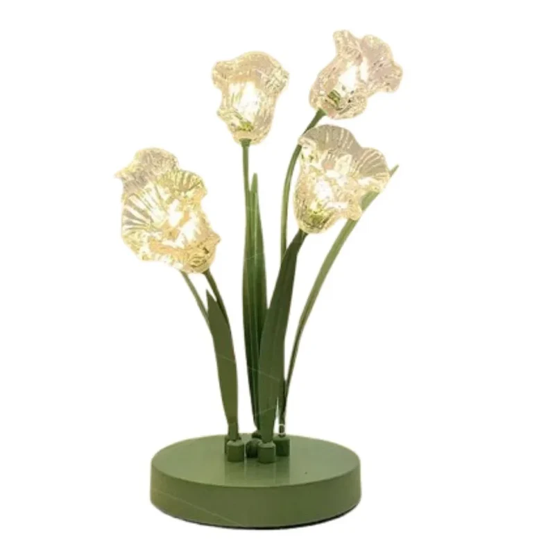 Lampe de Bureau Led à Fleur Lotus Blanche Ouverte