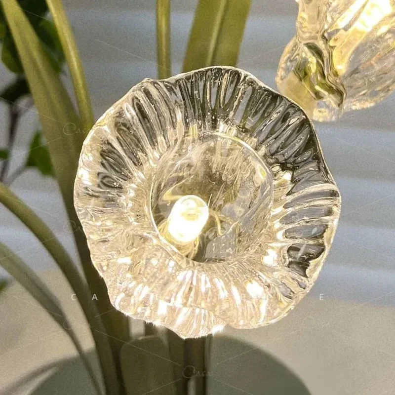 Lampe de Bureau Led à Fleur Lotus Blanche Ouverte