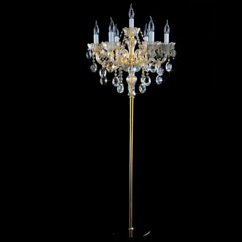 Lampe sur Pied Vintage Vénitienne – Bougies Cristal LED, Style Baroque