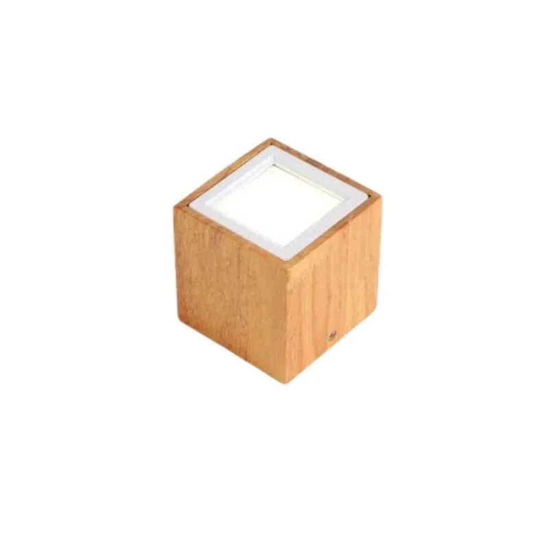 Plafonnier Spot à Led Cube en Bois