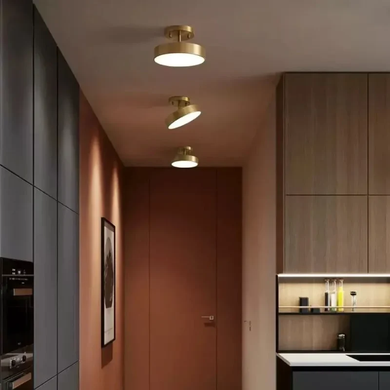 Plafonnier Cuivre Led Simple Rond Vestiaire