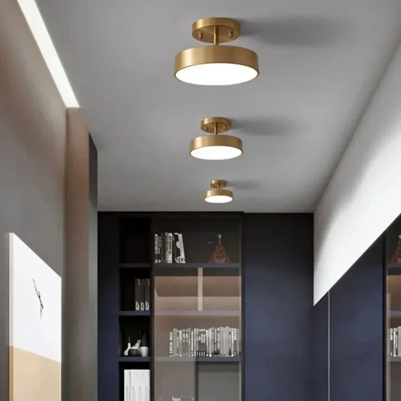 Plafonnier Cuivre Led Simple Rond Vestiaire