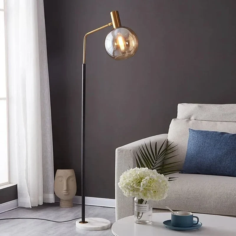 Lampadaire Led Lune Boule de Verre