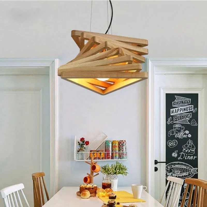 Lustre Design à Led avec Plusieurs Abat-jours Triangles Style Loft