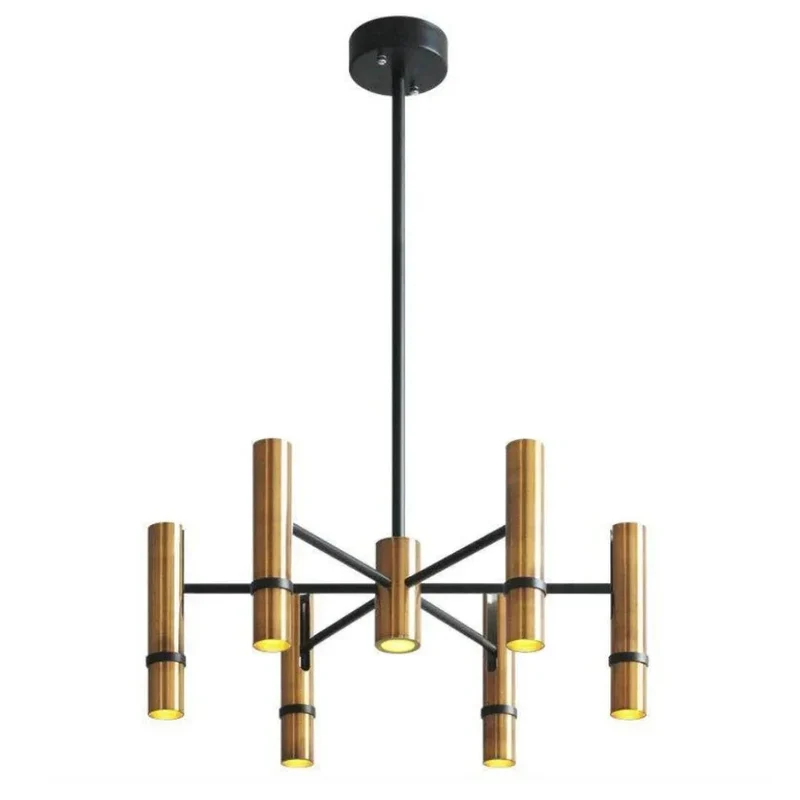 Lustre Design en Tubes Dorés à Led Orion