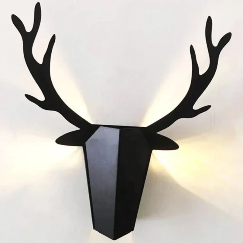 Applique Murale Led en Forme de Cerf en Bois Novelty