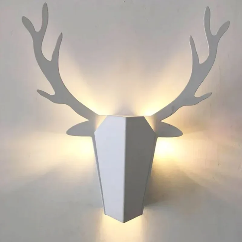 Applique Murale Led en Forme de Cerf en Bois Novelty