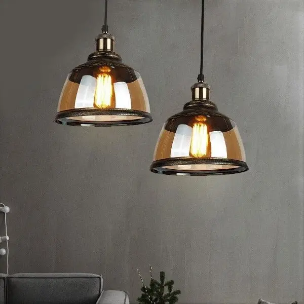 Lustre Industriel En Verre 37 cm