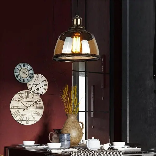 Lustre Industriel En Verre 37 cm