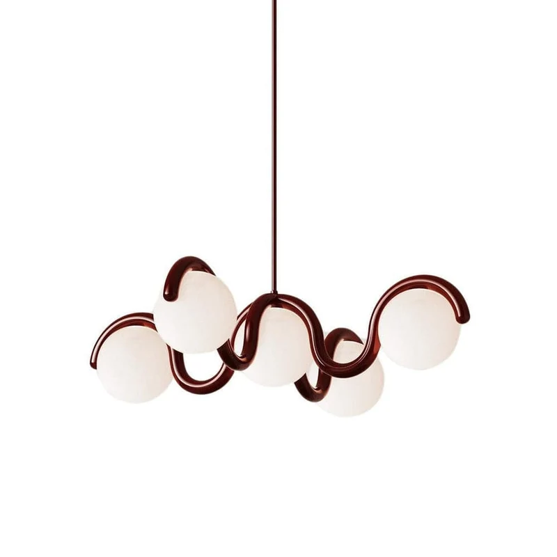 Lustre salon rouge vin