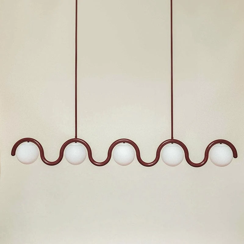 Lustre suspension retro rouge