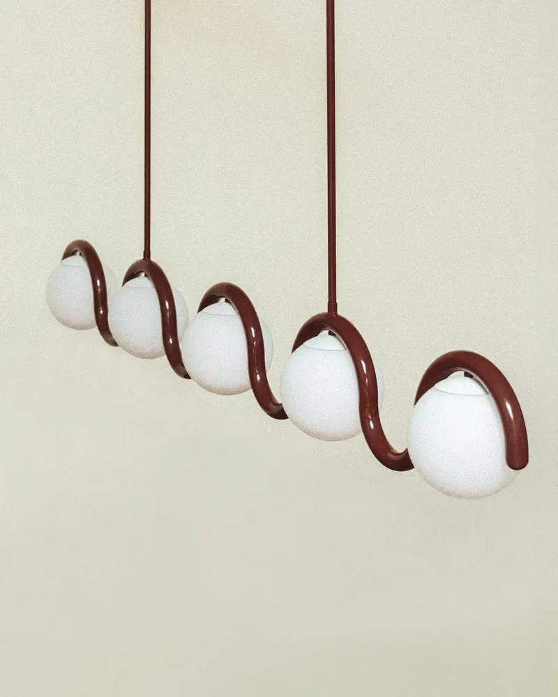 Lustre suspension retro rouge