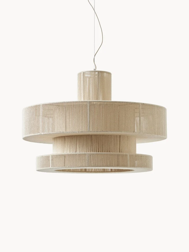 Suspension salon lin noir et beige