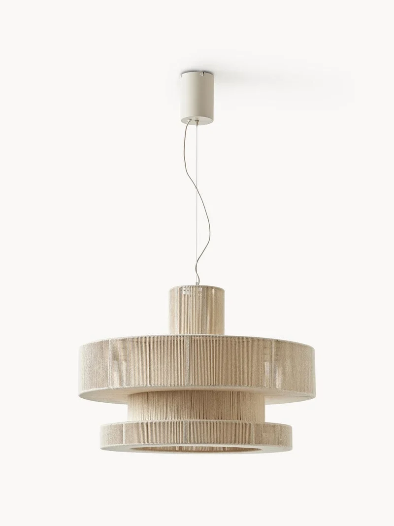 Suspension salon lin noir et beige