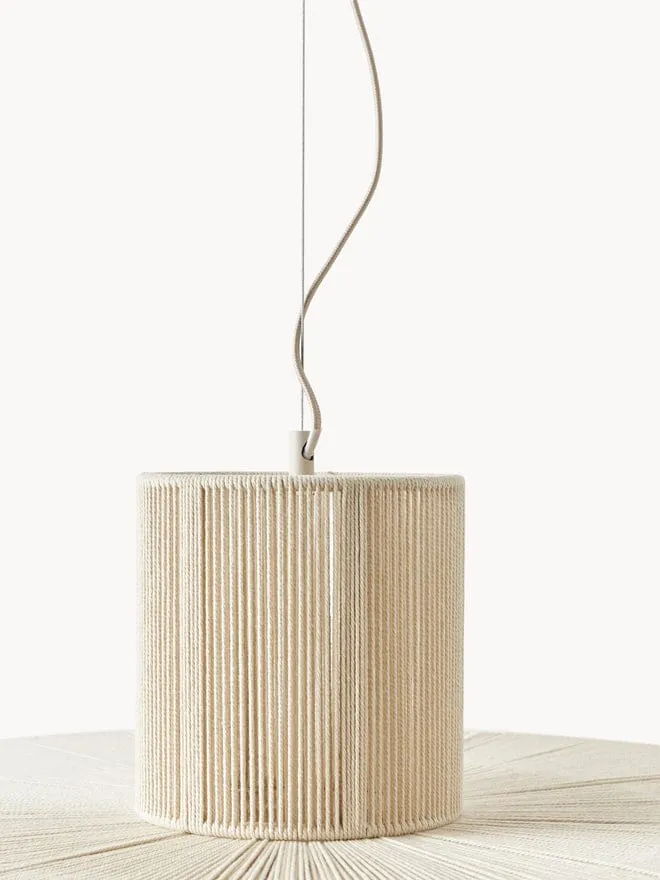 Suspension salon lin noir et beige