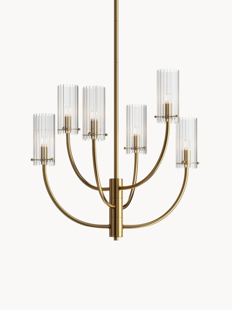 Lustre salle a manger en chandelier dore