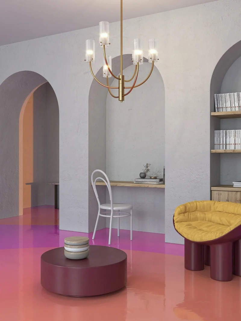 Lustre salle a manger en chandelier dore