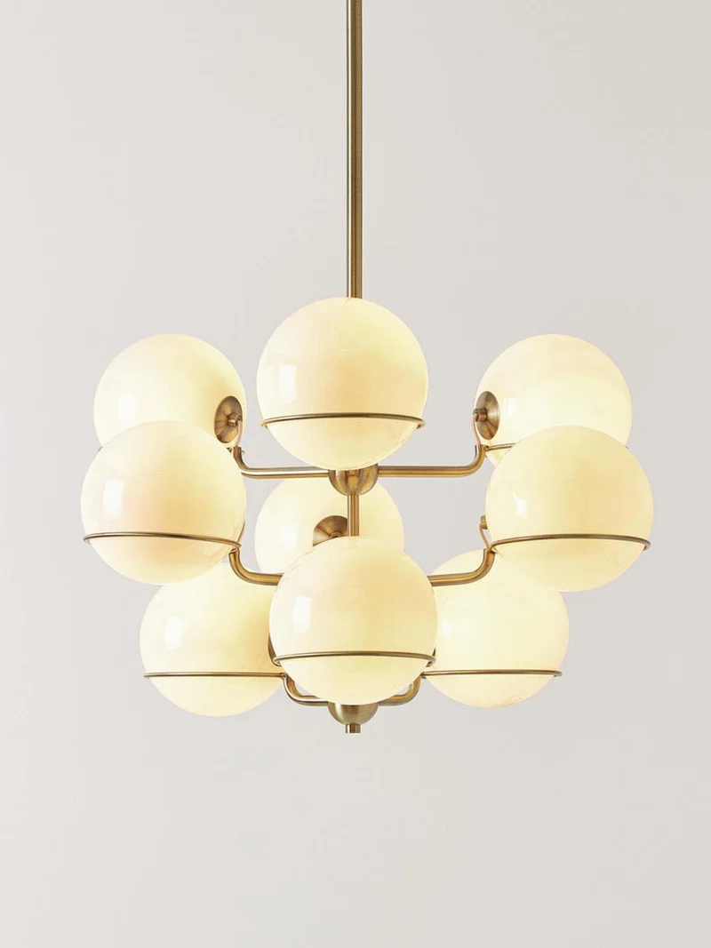 Lustre globes blanc opal design