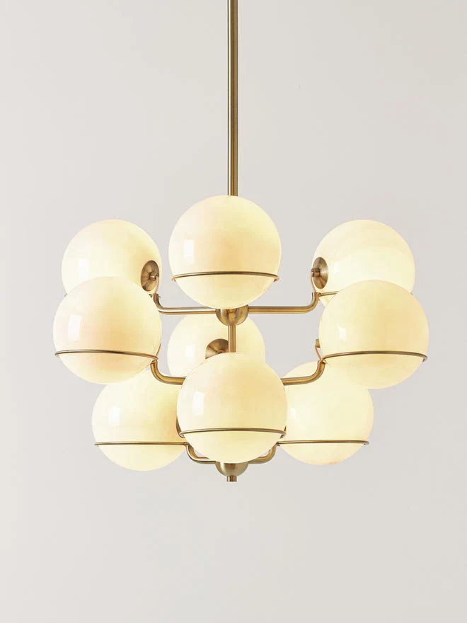 Lustre globes blanc opal design
