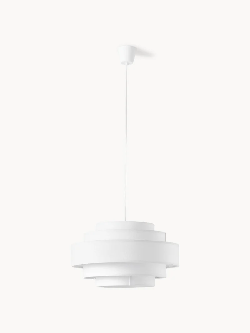 Suspension luminaire blanc tissu