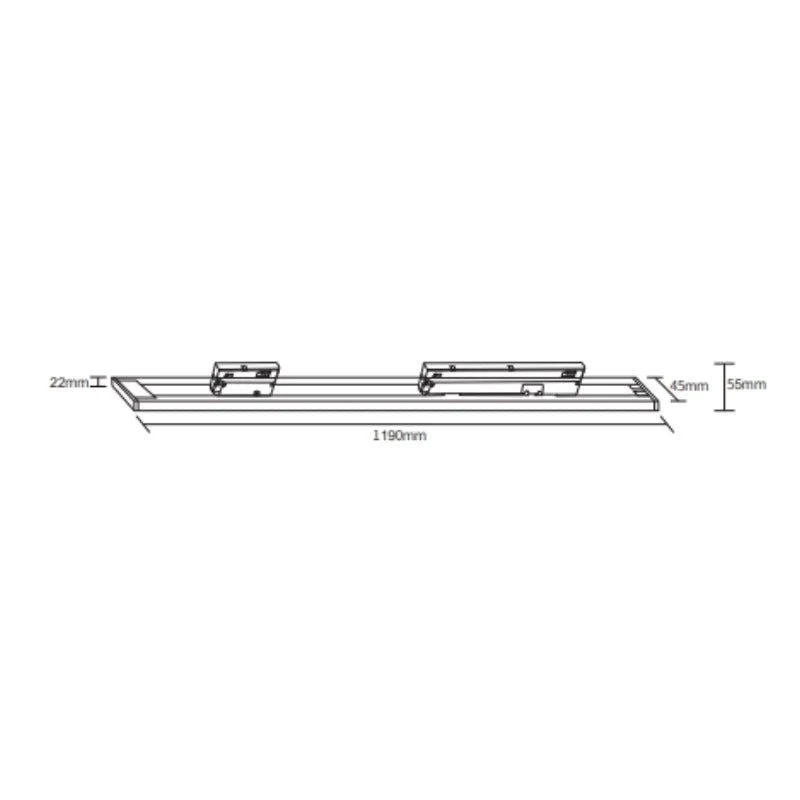 Linéaire sur Rail Monophasé 50W 120cm 120° CCT NOIR - 3000K/4000K/6000K