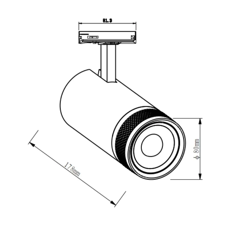 Spot LED sur Rail Blanc Angle Ajustable Monophasé 30W 15-60° CCT TRIAC Dimmable - 3000K/4000K/6000K