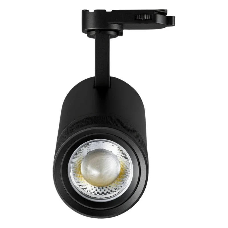 Spot LED sur Rail Noir Angle Ajustable Triphasé 30W 15-60° CCT TRIAC Dimmable - 3000K/4000K/6000K