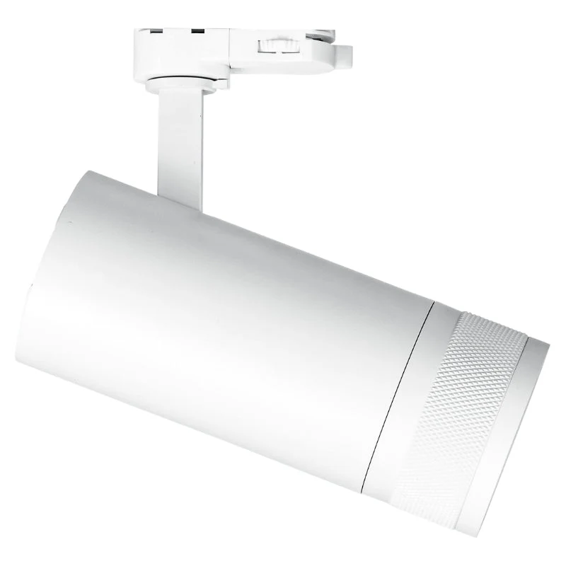 Spot LED sur Rail Blanc Angle Ajustable Triphasé 30W 15-60° CCT TRIAC Dimmable - 3000K/4000K/6000K