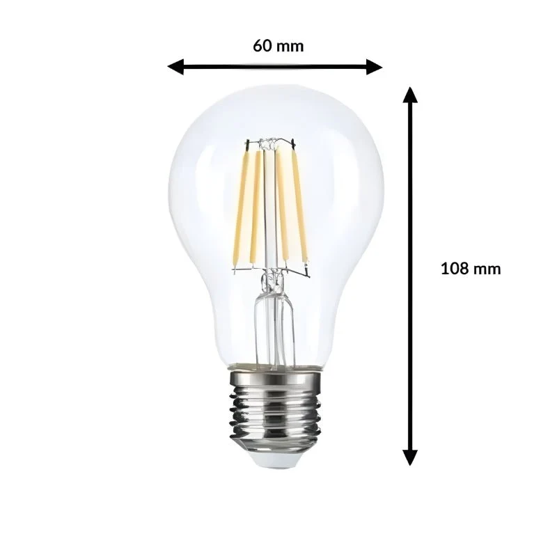 Ampoules LED E27 A60 3.8W Filament Classe Énergétique A 210lm/W - Pack de 3