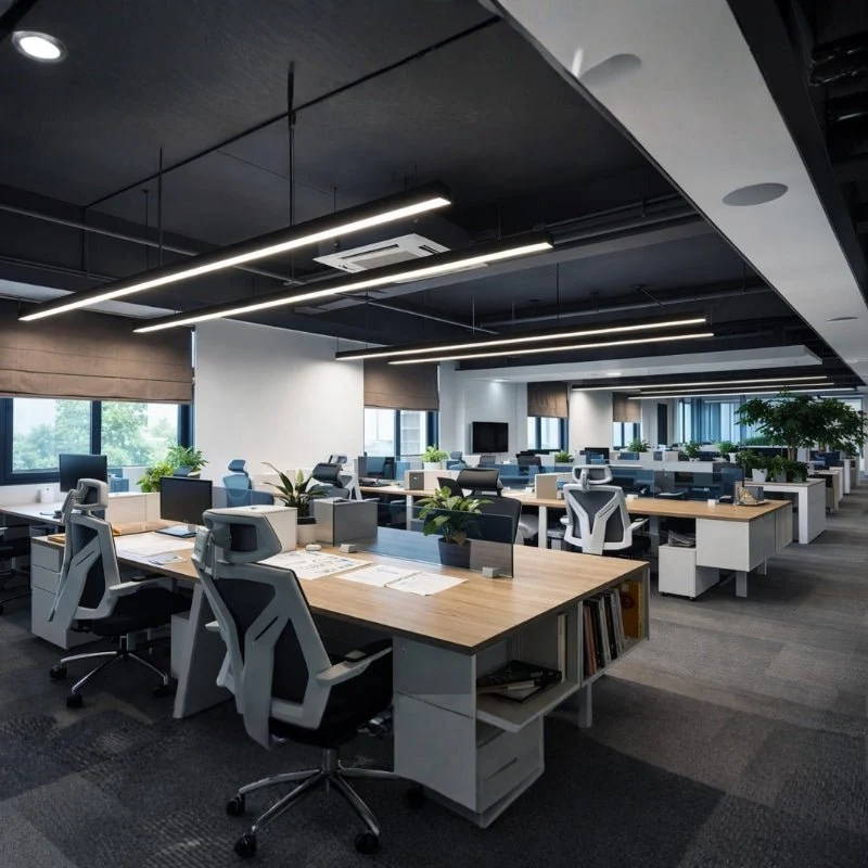 Suspension Linéaire LED 150cm 48W Interconnectable NOIR - Garantie 5 ans - Pack de 10