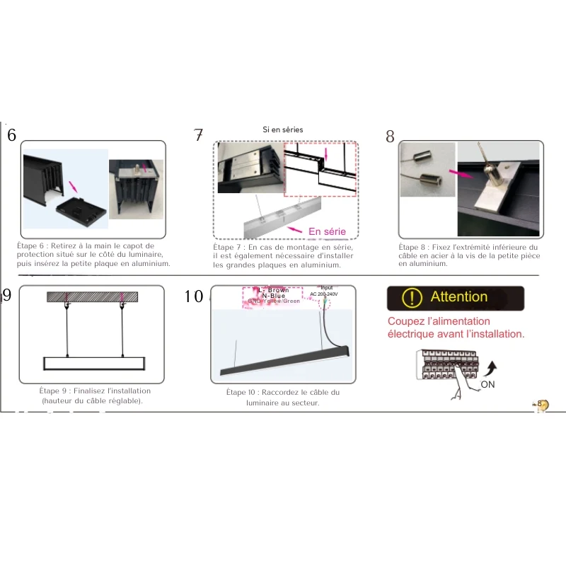 Connecteur X 10W pour Suspension Linéaire Interconnectable BLANC
