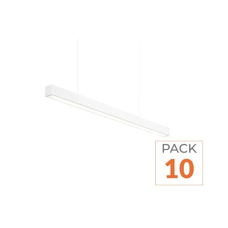 Suspension Linéaire LED 120cm 36W Interconnectable BLANC - Garantie 5 ans - Pack de 10