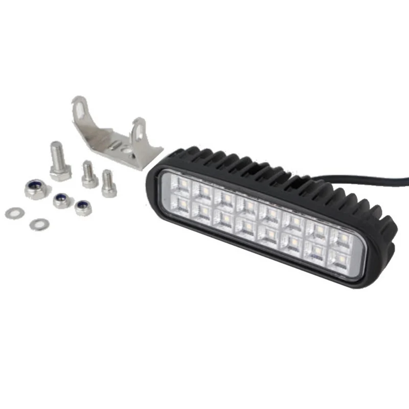 Lampe de travail LED rectangulaire et fine avec support en acier inoxydable / 16 W