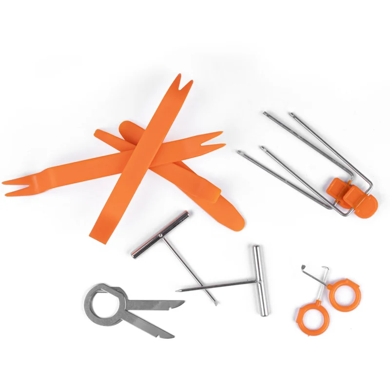 Kit d'outils de démontage de clips de garniture et de radio 12 pièces