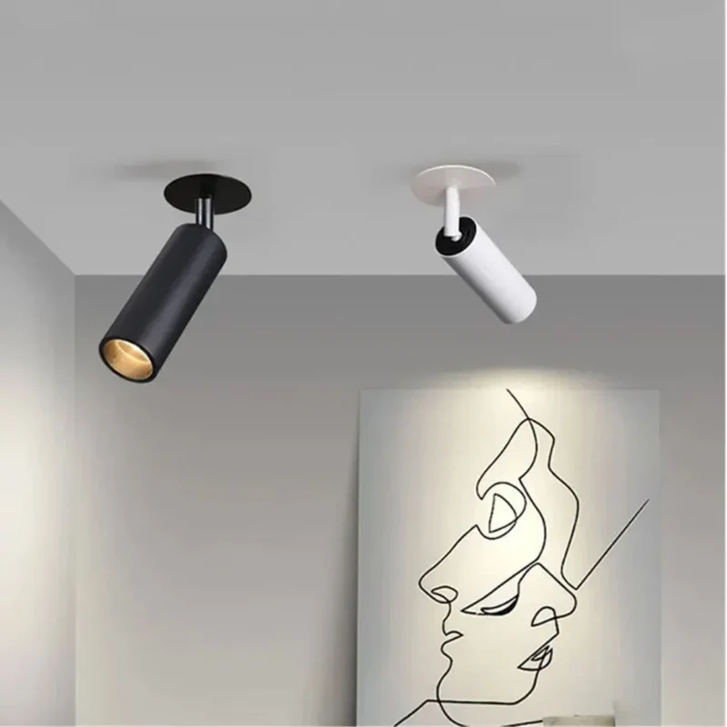 Spot en Applique Directionnel à Bras Articulé – Noir ou Blanc Mat