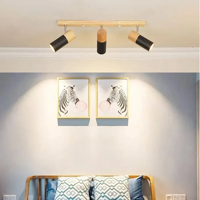 Spot Escalier en Bois à 3 Têtes – Orientable, Noir ou Blanc