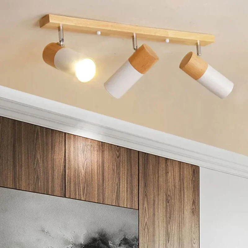 Spot Escalier en Bois à 3 Têtes – Orientable, Noir ou Blanc