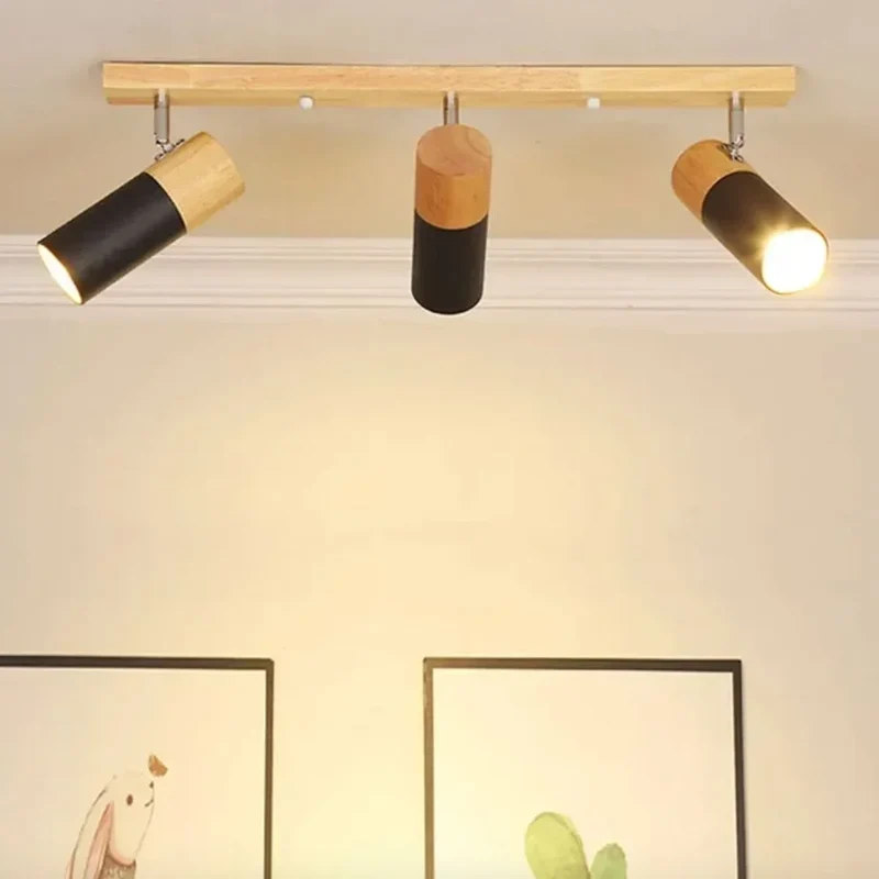 Spot Escalier en Bois à 3 Têtes – Orientable, Noir ou Blanc