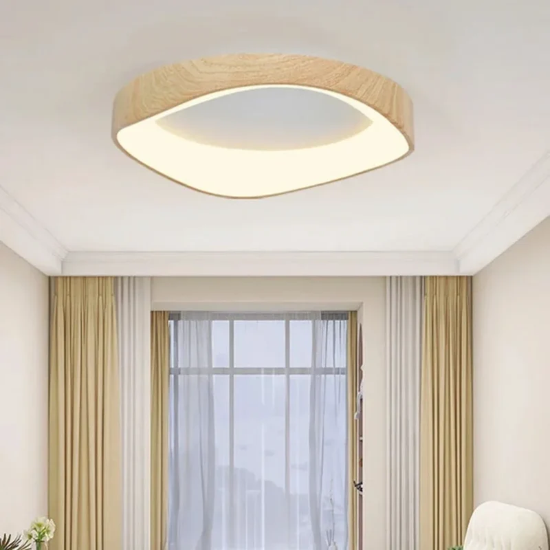 Plafonnier LED pour Salle de Bain en Bois – Chêne Clair ou Foncé