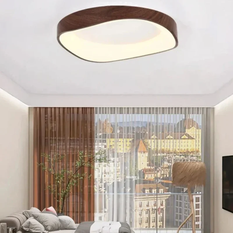 Plafonnier LED pour Salle de Bain en Bois – Chêne Clair ou Foncé