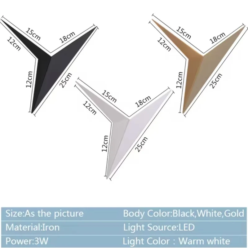 Applique Murale Noire Design Triangulaire – Éclairage Indirect Chic