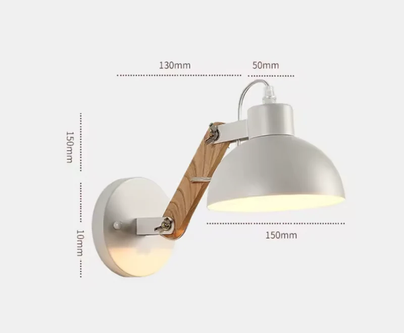 Applique Murale Orientable en Bois et Métal – Style Scandi-Industriel