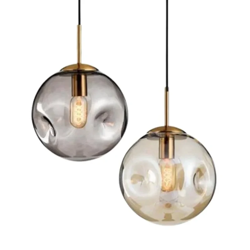 Suspension en Verre Transparent Style Industriel – Ambiance Vintage Rétro