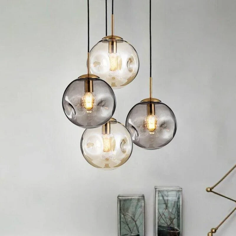 Suspension en Verre Transparent Style Industriel – Ambiance Vintage Rétro