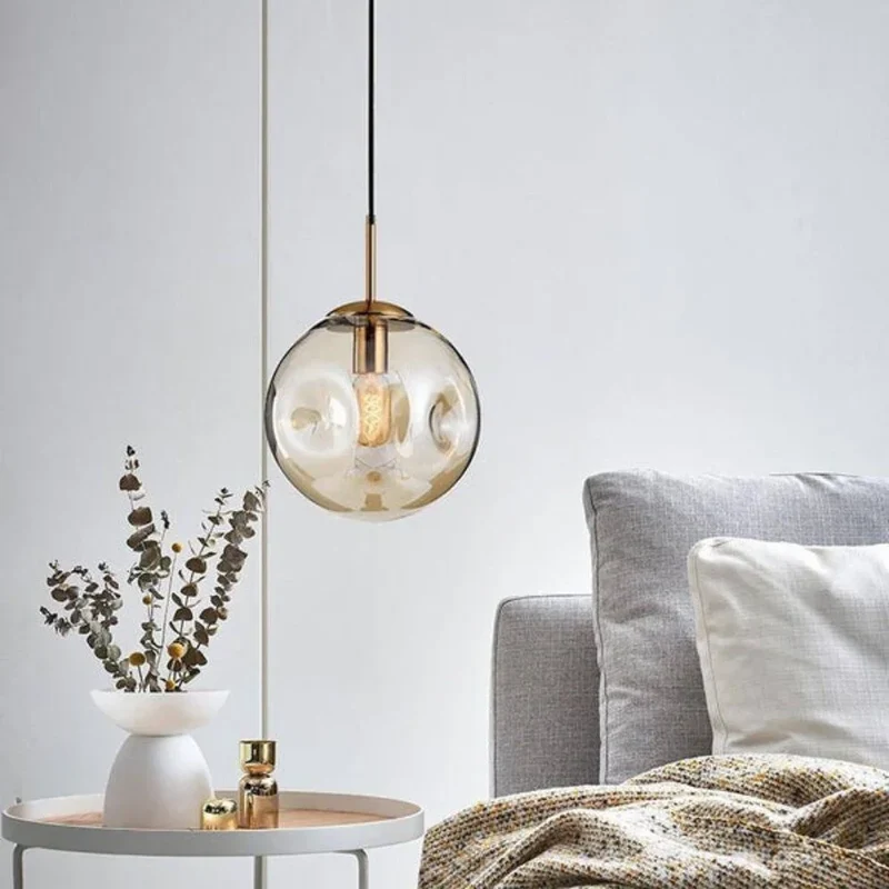 Suspension en Verre Transparent Style Industriel – Ambiance Vintage Rétro