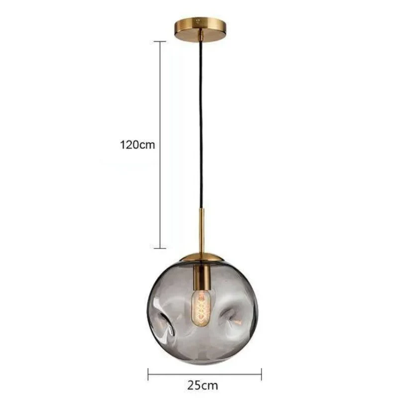 Suspension en Verre Transparent Style Industriel – Ambiance Vintage Rétro